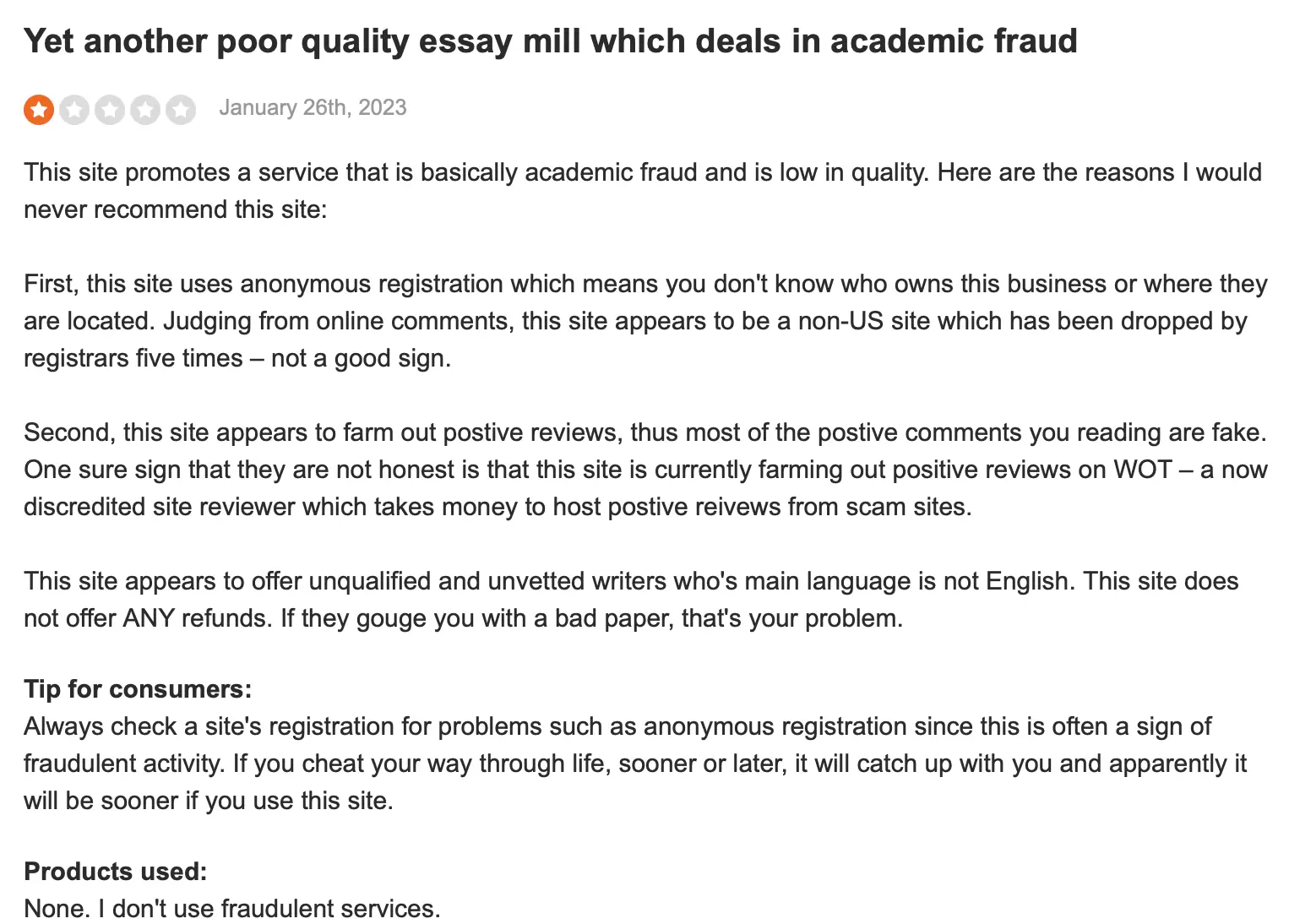 99Papers review on Sitejabber